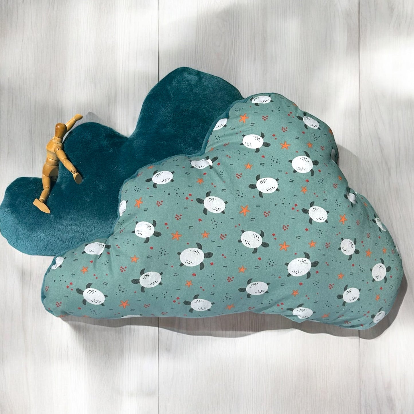 Coussin doux nuage "tortues de mer "