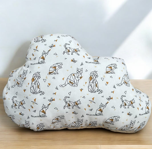 Coussin doux nuage Chats origami