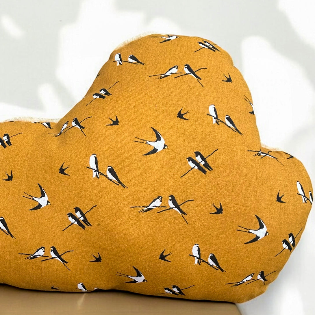 Coussin doux nuage  oiseaux