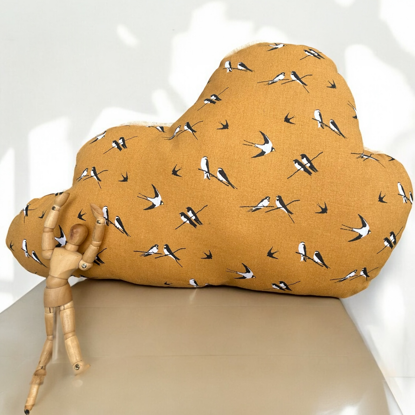 Coussin doux nuage  oiseaux