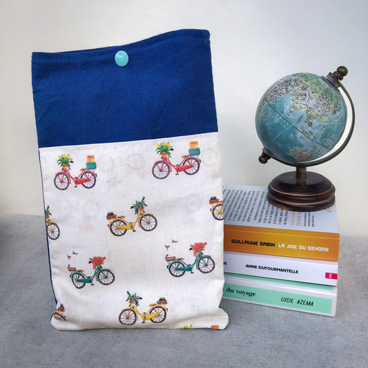 Pochette à livre de poche avec poche  "A bicyclette"