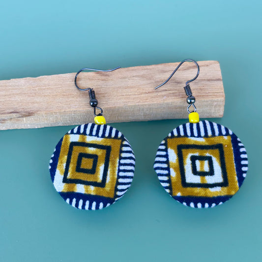 Boucles d'oreilles wax "losange marin"