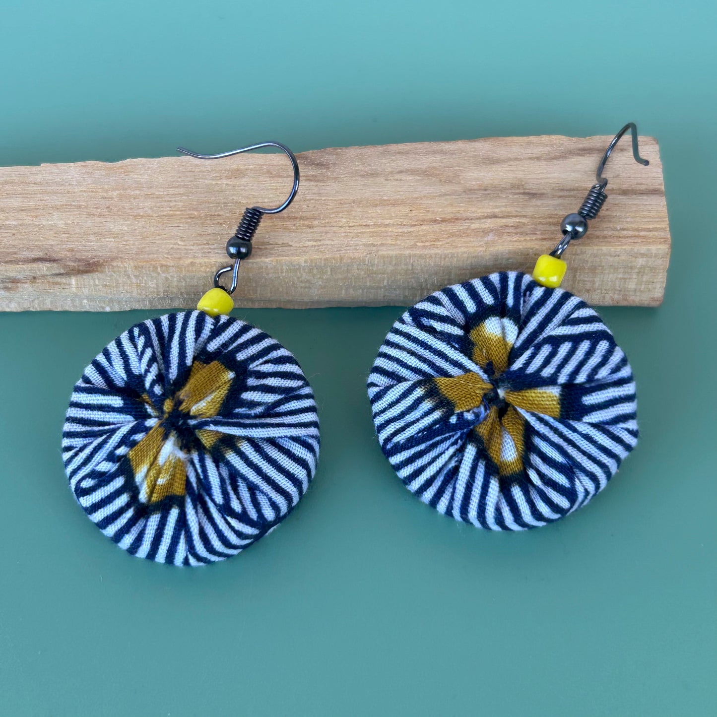 Boucles d'oreilles wax "losange marin"