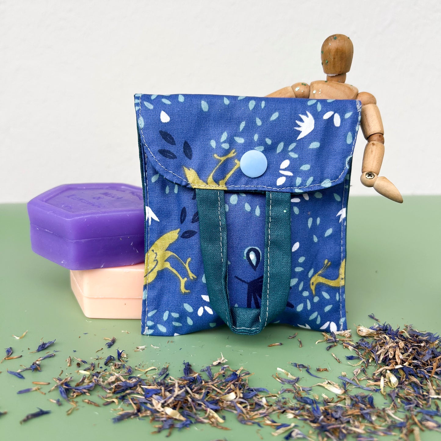 Pochette à savon "oiseau d'ailleurs"