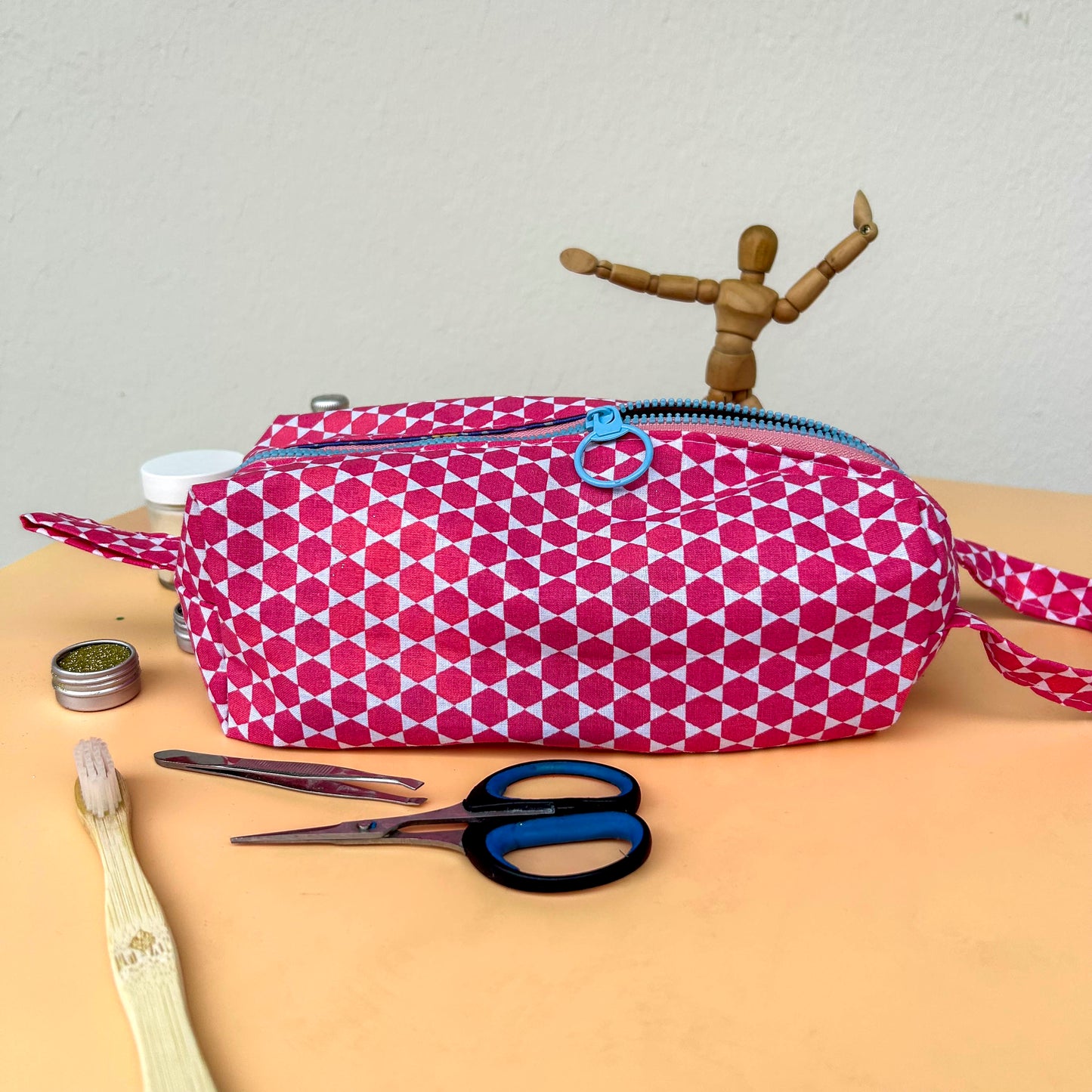 Trousse "roses octogones"
