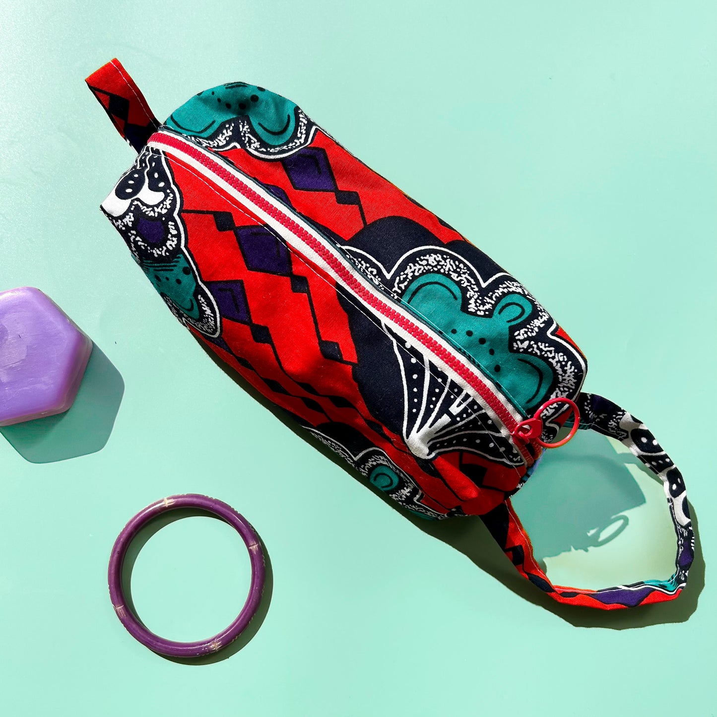 Trousse wax rouge turquoise violette