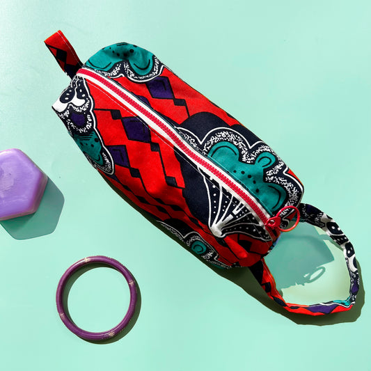 Trousse wax rouge turquoise violette