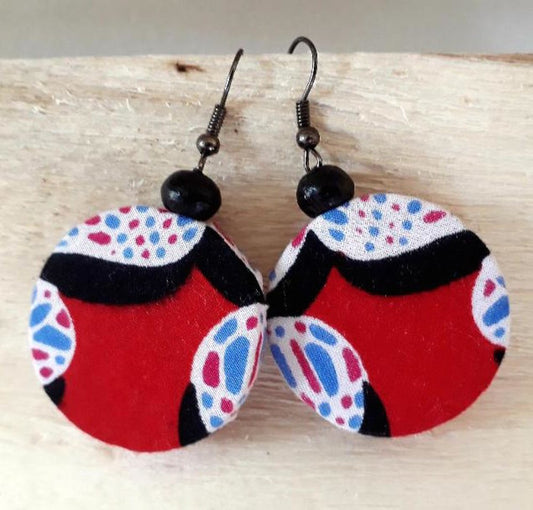 Boucles d'oreilles "coquelicot" en wax rouge