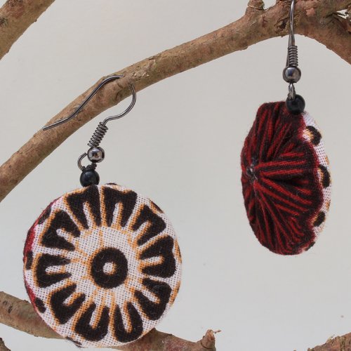 Boucles d'oreilles "fleurs / oeil"