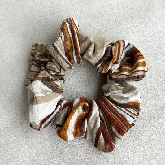 Chouchou à rayures marrons