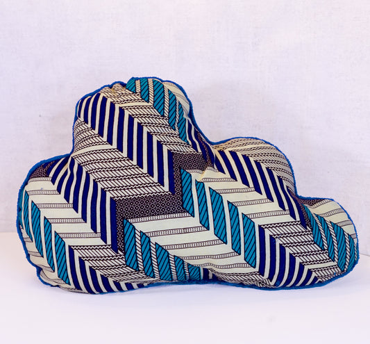 Coussin doux nuage en wax qui zigzague