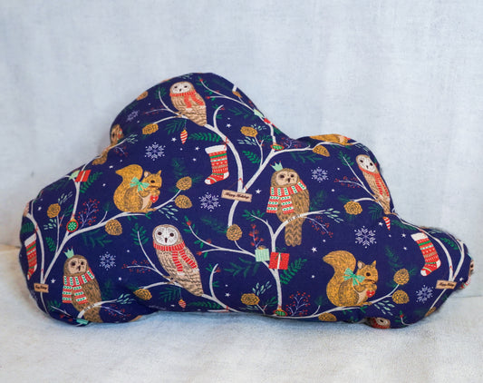 Coussin doux nuage "animaux de noël"