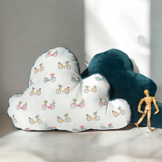 Coussin doux nuage "à bicyclette"