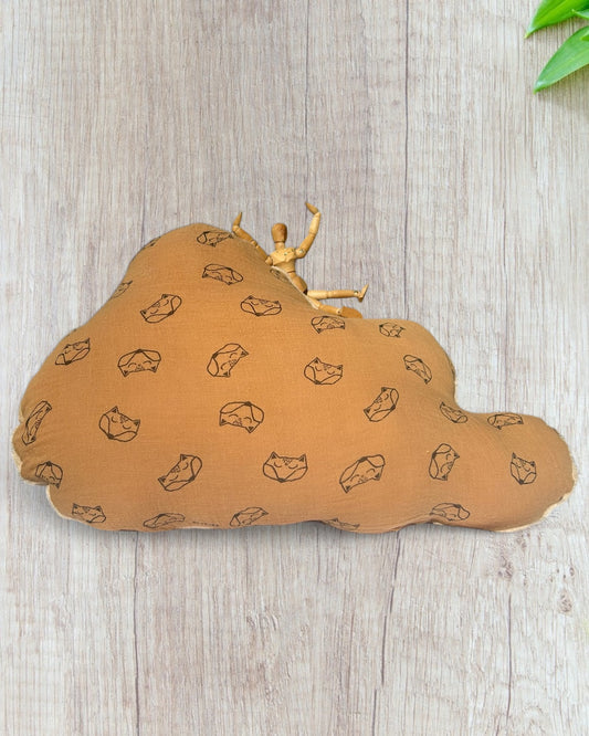 Coussin doux nuage renards