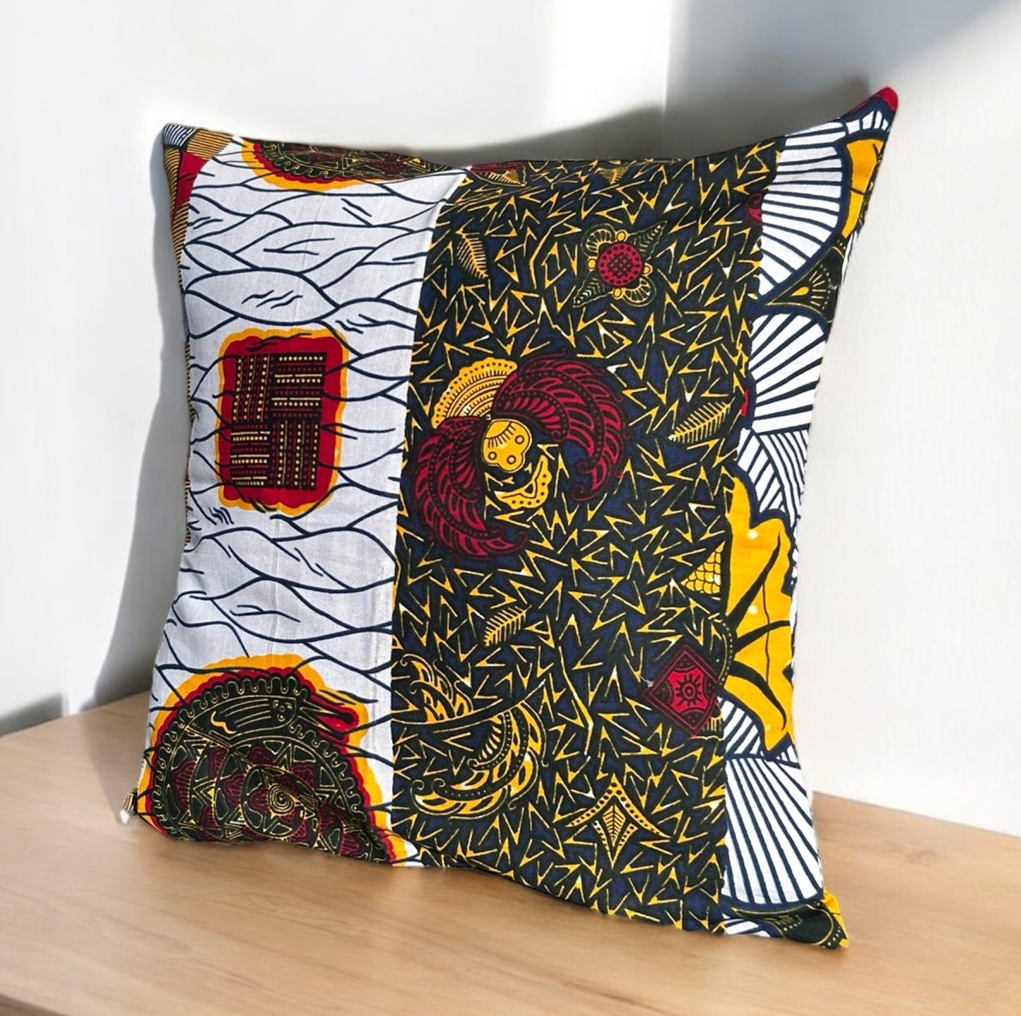 Housse de coussin portefeuille - wax -motifs variés